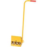 Ergo Handle Wheel Chock, Steel, Yellow, 8" W x 10-3/4" D x 9-1/8" H Mukwa Safety Services
