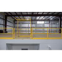Mezzanine Safety Gate, 68-1/2" L x 42" H, 80-1/16" Raised, Yellow Mukwa Safety Services