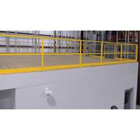 Mezzanine Safety Gate, 68-1/2" L x 42" H, 80-1/16" Raised, Yellow Mukwa Safety Services