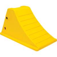 Cales de roue avec surface antid&eacute;rapante en aluminium, Polyur&eacute;thane, Jaune s&eacute;curit&eacute; OSHA, 11-1/4" la x 21" p x 12-1/4" h Mukwa Safety Services