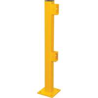 End Post for Light-Duty Guard Rails, Steel, 42" H, Safety Yellow Mukwa Safety Services