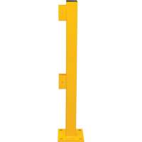 End Post for Light-Duty Guard Rails, Steel, 42" H, Safety Yellow Mukwa Safety Services