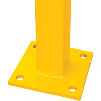 Corner Post for Light-Duty Guard Rails, Steel, 42" H, Safety Yellow Mukwa Safety Services