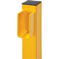 End Post for Light-Duty Guard Rails, Steel, 42" H, Safety Yellow Mukwa Safety Services