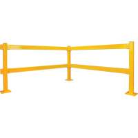 Lift-Out Guard Rail, Steel, 3' L x 4" H, Safety Yellow Mukwa Safety Services