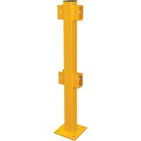 In-Line Post for Light-Duty Guard Rails, Steel, 42" H, Safety Yellow Mukwa Safety Services
