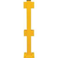 In-Line Post for Light-Duty Guard Rails, Steel, 42" H, Safety Yellow Mukwa Safety Services