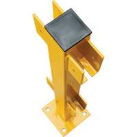 In-Line Post for Light-Duty Guard Rails, Steel, 42" H, Safety Yellow Mukwa Safety Services