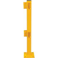 Corner Post for Light-Duty Guard Rails, Steel, 42" H, Safety Yellow Mukwa Safety Services
