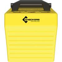 Cale de roue ultra-robuste pour l'exploitation mini&egrave;re Checkers Safety, PEHD, Jaune, 14-1/2" la x 17-1/2" p x 16" h Mukwa Safety Services