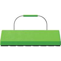 Cale de roue pour avion Checkers Safety SafeRay avec poign&eacute;e &agrave; c&acirc;ble & patin en caoutchouc, Ur&eacute;thane, Vert fluorescent, 24" la x 8" p x 6" h Mukwa Safety Services