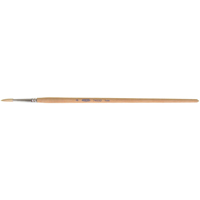 Pure White Bristle Round Marking Paint Brush, 3/16" Brush Width, White China, Wood Handle Mukwa Safety Services
