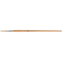 Pure White Bristle Round Marking Paint Brush, 7/32" Brush Width, White China, Wood Handle Mukwa Safety Services