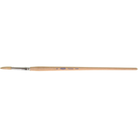 Pure White Bristle Round Marking Paint Brush, 1/4" Brush Width, White China, Wood Handle Mukwa Safety Services