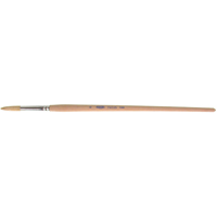 Pure White Bristle Round Marking Paint Brush, 9/32" Brush Width, White China, Wood Handle Mukwa Safety Services