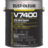 High-Performance V7400 System 340 VOC DTM Alkyd Enamel, Black, High-Gloss, Gallon Mukwa Safety Services