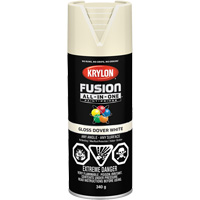 Fusion All-In-One Spray Paint, Dover White, Gloss, 12 oz., Aerosol Can Mukwa Safety Services