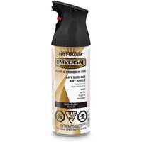 Peinture-&eacute;mail et couche de fond Universal, Noir, Semi-brillant, Canette a&eacute;rosol Mukwa Safety Services