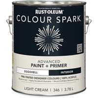Colour Spark Interior Pre-Tinted Paint + Primer Wall Paint, White Cotton, Semi-Gloss, 3.78 L, Gallon Mukwa Safety Services