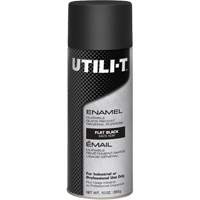 UTILI-T General Purpose Enamel Spray Paint, Black, Flat, 10 oz./283 g, Aerosol Can Mukwa Safety Services