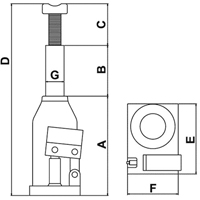 Cric-bouteille, 20 tonnes, 11" Hauteur &eacute;lev&eacute;e Mukwa Safety Services