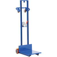 Platform Lift Stacker, Hand Winch Operated, 400 lbs. Capacity, 58" Max Lift Mukwa Safety Services