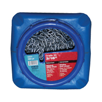 Hot-Dipped Galvanized Chains, Carbon Steel, 3/16" x 150' (45.7 m) L, Grade 30, 630 lbs. (0.315 tons) Load Capacity Mukwa Safety Services