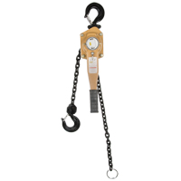 Heavy Duty Gold Series Lever Chain Hoist, 10' Lift, 12000 lbs. (6 tons) Capacity, Alloy Steel Chain Mukwa Safety Services