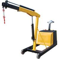 Electric Powered Floor Crane, 8.8' Lift, 1500 lbs. (0.75 tons), 44-1/4" Arm, 62-1/4" H Mukwa Safety Services