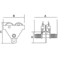 Adjustable Trolley with Safety Plates, 1000 lbs. (0.5 tons) Mukwa Safety Services