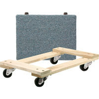 Wood Dollies - Medium-Duty, Polyolefin Wheels, 900 lbs. Capacity, 18" W x 24" D x 7" H Mukwa Safety Services
