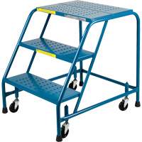 CSA-Certified Rolling Step Ladder, 3 Steps, 22" Step Width, 28" Platform Height, Steel Mukwa Safety Services