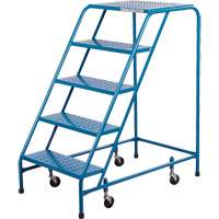 CSA-Certified Rolling Step Ladder, 5 Steps, 22" Step Width, 46" Platform Height, Steel Mukwa Safety Services