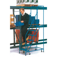 CSA-Certified Rolling Step Ladder, 6 Steps, 22" Step Width, 55" Platform Height, Steel Mukwa Safety Services