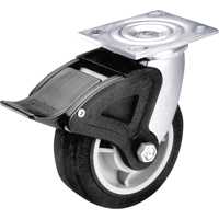 Total Locking Caster, Swivel with Brake, 6" (152.4 mm), Rubber, 450 lbs. (204 kg.) Mukwa Safety Services