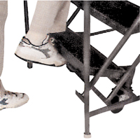 Slope Rolling Ladder, 9 Steps, Anti-Skid, 50° Incline, 90" High Mukwa Safety Services