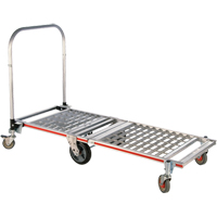 Chariot &agrave; plateforme repliable &agrave; six roues, Aluminium, 1550 lb, 61-7/8" lo x 23-1/4" la, Hauteur 39" Mukwa Safety Services