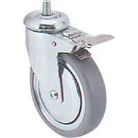 Roulette zingu&eacute;e, Pivotant avec frein, Diam&egrave;tre 3" (76 mm), Capacit&eacute; 150 lb (68 kg) Mukwa Safety Services