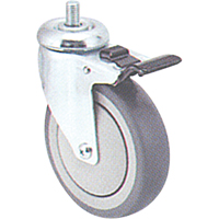 Roulette zingu&eacute;e, Pivotant avec frein, Diam&egrave;tre 4" (102 mm), Capacit&eacute; 200 lb (91 kg) Mukwa Safety Services