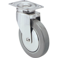Roulette, Pivotant, 3" (76 mm), Caoutchouc, 125 lb (57 kg) Mukwa Safety Services