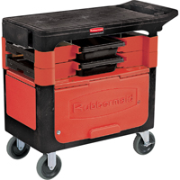 Chariots de travail Trades a/compartiment, 2 tiroirs, 38" lo x 19-1/4" la x 33-3/8" h, Noir Mukwa Safety Services