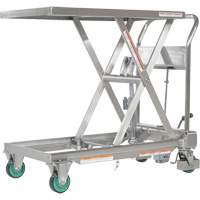 Hydraulic Scissor Lift Table, 31-1/2" L x 19-1/2" W, Stainless Steel, 550 lbs. Capacity Mukwa Safety Services
