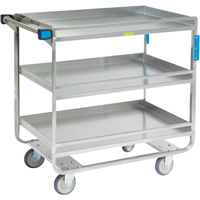 Guard Rail Carts, 3 Tiers, 23" W x 37-1/4" H x 38-5/8" D, 700 lbs. Capacity Mukwa Safety Services