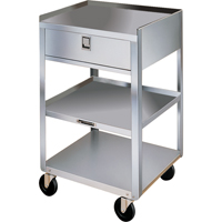 Stainless Steel Equipment Stands, 300 lbs. Capacity, Stainless Steel, 16-3/4" x W, 30-1/8" x H, 18-3/4" D, 1 Drawers Mukwa Safety Services