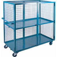 Wire Mesh Truck, 2 Tiers, 63" L x 32" W x 62.5" H, 1200 lbs. Cap. Mukwa Safety Services