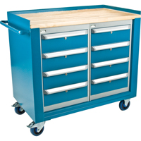 Industrial Duty Mobile Service Workbenches, Wood Surface Mukwa Safety Services