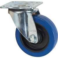 Roulette bleue, Pivotant, 5" (127 mm), Caoutchouc, 400 lb (181 kg) Mukwa Safety Services