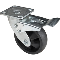 Roulettes haute temp&eacute;rature, Pivotant avec frein, 6" (152,4 mm), Nylon, 880 lb (399 kg) Mukwa Safety Services