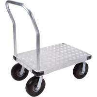 Chariots &agrave; plateforme en aluminium, 24" la x 36" lo, 1200 lb cap, Roues Anticrevaison Mukwa Safety Services