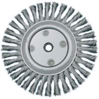 Knot Twisted Wire Wheel, 6" Dia., 0.02" Fill, 5/8"-1/2 Arbor, Steel Mukwa Safety Services